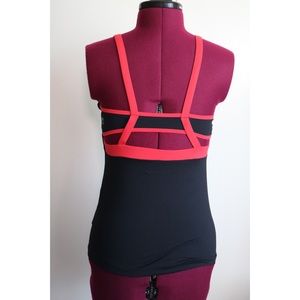 Forever 21 work out black and orange tank top